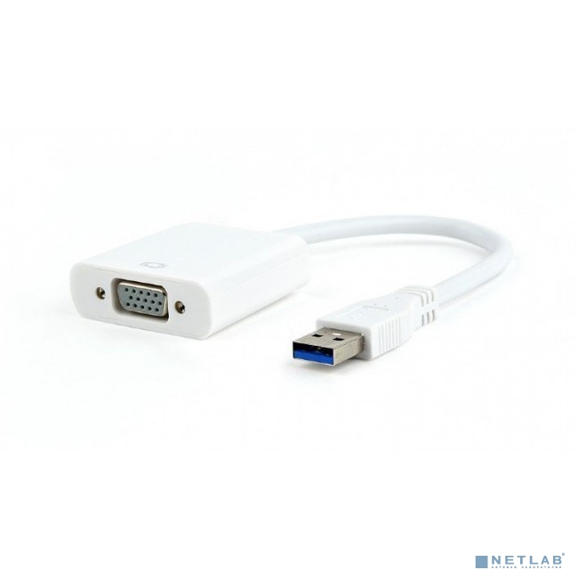 Cablexpert Видео-адаптер USB3 – VGA , белый (AB-U3M-VGAF-01-W)