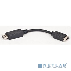 Gembird Переходник DisplayPort - HDMI  20M/19F, пакет черный [A-DPM-HDMIF-002]