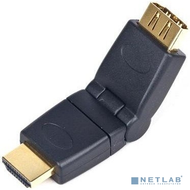 Gembird Переходник HDMI-HDMI  19F/19M, вращающийся на 180 град, золотые разъемы, пакет [A-HDMI-FFL2]
