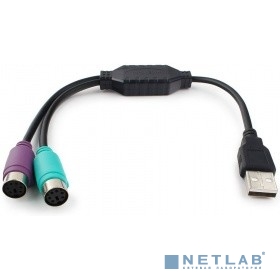 Cablexpert Конвертер PS/2 устройства -> USB порт, 2xPS/2 /AM, блистер, черный (UAPS12-BK)