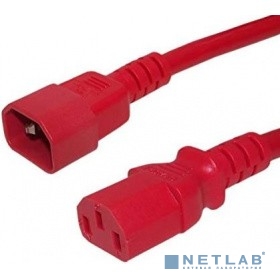 Hyperline PWC-IEC13-IEC14-1.0-RD кабель питания монитор-компьютер IEC 320 C13 - IEC 320 C14 (3x0.75), 10A, прямая вилка, 1 м, цвет красный