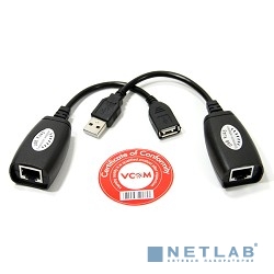 VCOM CU824 Адаптер-удлинитель USB-AMAF/RJ45, по витой паре до 45m 