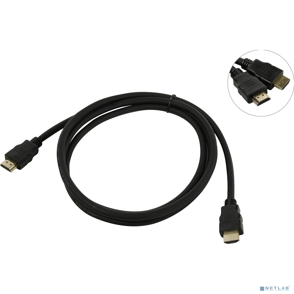 Exegate EX287730RUS Кабель HDMI ExeGate EX-CC-HDMI2-1.8 (19M/19M, v2.0, 1,8м, 4K UHD, Ethernet, позолоченные контакты)