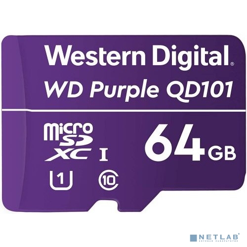 Флеш карта microSDXC 64Gb Class10 WD WDD064G1P0C Purple w/o adapter