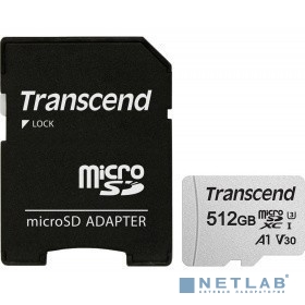 Micro SecureDigital 512Gb Transcend  Class10 TS512GUSD300S-A + adapter