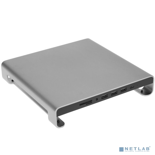 Satechi Type-C Aluminum iMac Stand with Built-in USB-C Data, USB 3.0, Micro/SD Card - Space 