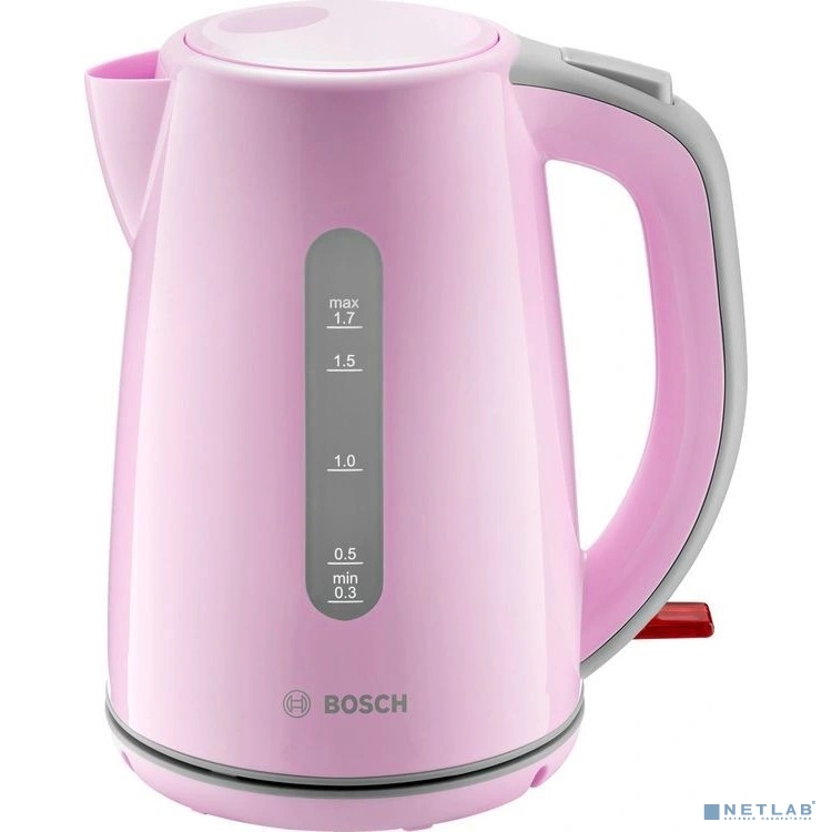 BOSCH TWK7500K  Чайник электрический 1.7л. 2200Вт розовый/серый (корпус: пластик)