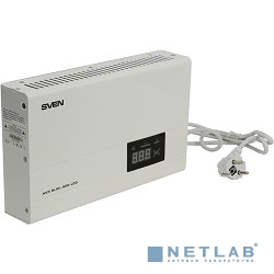 SVEN Стабилизатор напряжения AVR SLIM-500 LCD белый