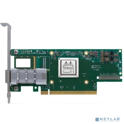 Mellanox ConnectX-6 VPI adapter card, HDR IB (200Gb/s) and 200GbE, single-port QSFP56, PCIe4.0 x16, tall bracket, single pack