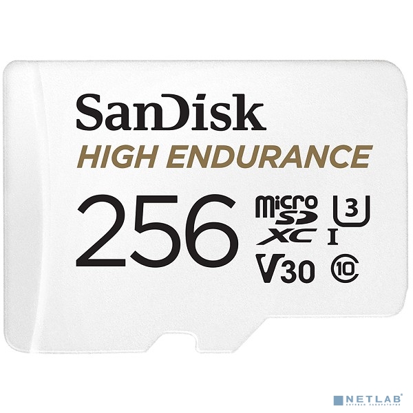 Micro SecureDigital 256Gb SanDisk High Endurance microSDHC Card with Adapter - for Dashcams & home monitoring [SDSQQNR-256G-GN6IA]