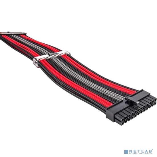 Комплект кабелей-удлинителей для БП 1STPLAYER BRG-001/ 1x24pin ATX, 2xP8(4+4)pin EPS, 2xP8(6+2)pin PCI-E / premium nylon / 350mm / BLACK & RED & GRAY