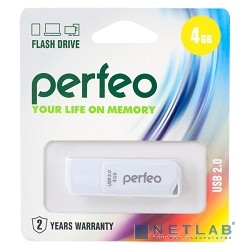 Perfeo USB Drive 4GB C10 White PF-C10W004