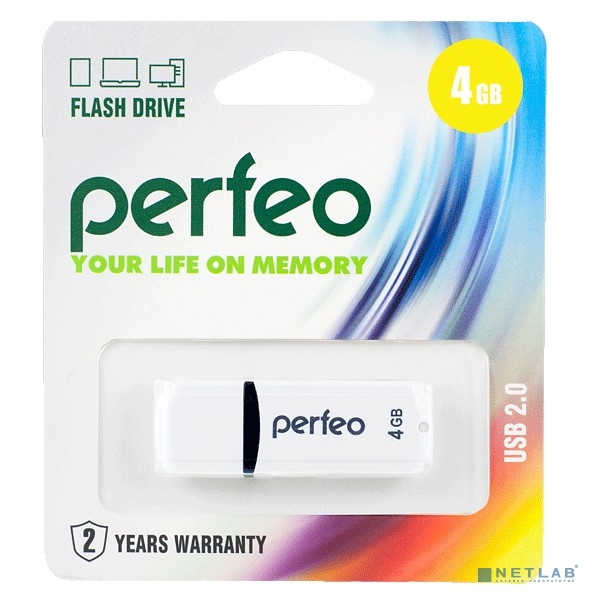 Perfeo USB Drive 4GB C02 White PF-C02W004