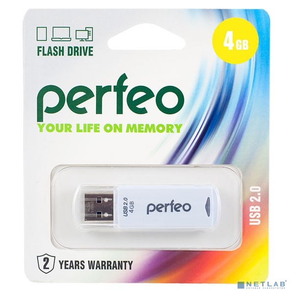 Perfeo USB Drive 4GB C06 White PF-C06W004