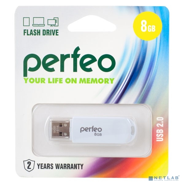 Perfeo USB Drive 8GB C03 White PF-C03W008