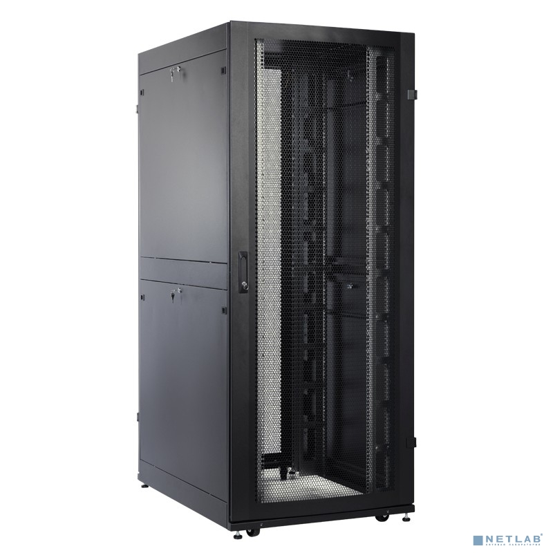ЦМО Шкаф серверный ПРОФ напольный 48U (800x1000) дверь перфорированная 2 шт., цвет черный, в сборе (ШТК-СП-48.8.10-44АА-9005)