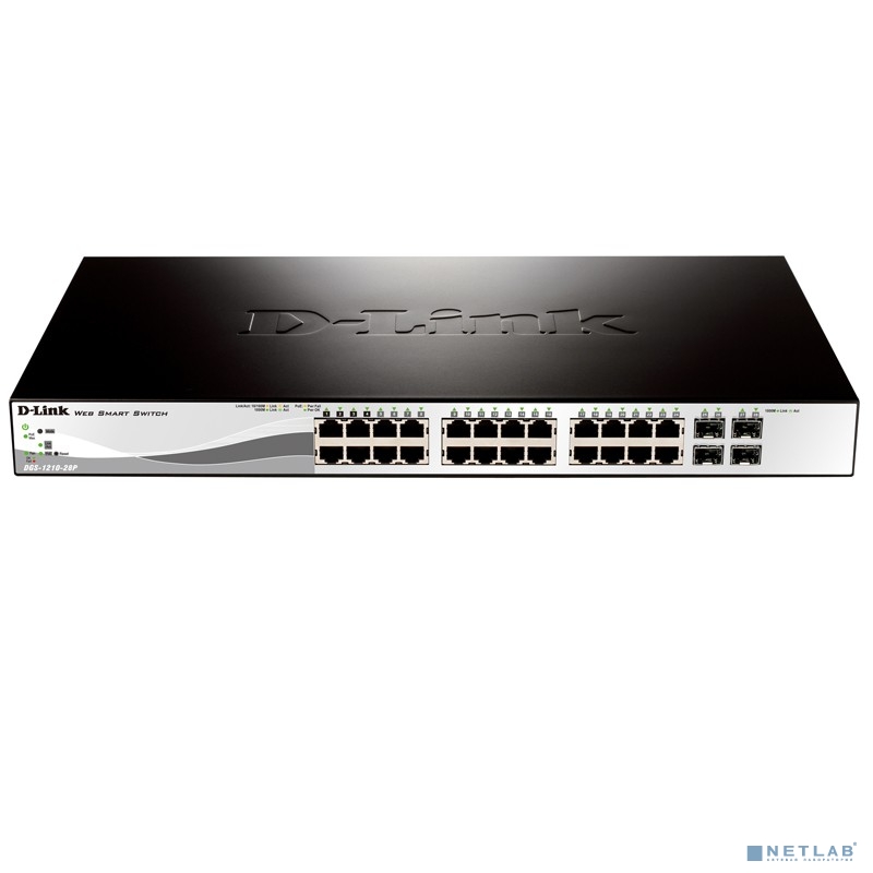 D-Link DGS-1210-28/ME/B1A Управляемый коммутатор 2 уровня с 24 портами 10/100/1000Base-T и 4 портами 1000Base-X SFP
