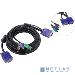 ProCase [CE0500] Кабель 5.0м PS/2 + USB для KVM переключателей Procase  серии Е