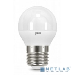 GAUSS 105102107 Светодиодная лампа LED Шар E27 6.5W 520lm 3000K 1/10/50 