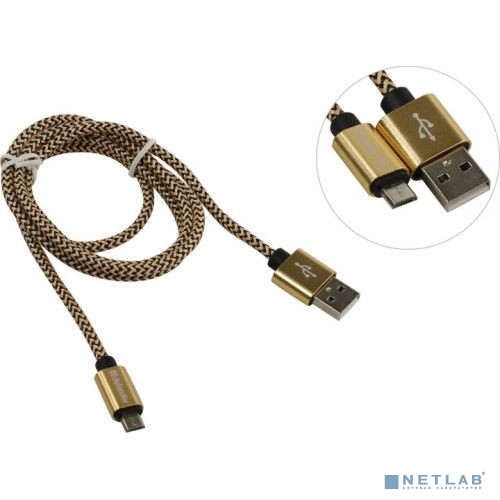 Defender USB кабель USB08-03T PRO USB2.0 Золотой, AM-MicroBM, 1m, 2.1A (87800)	