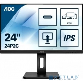 LCD AOC 24" 24P2C Black с поворотом экрана {IPS, 1920x1080, 75Hz, 4 ms, 178°/178°, 250 cd/m, 50M:1, +HDMI, +DisplayPort 1.2, +4xUSB 3.2, +USB-Type C, +MM}