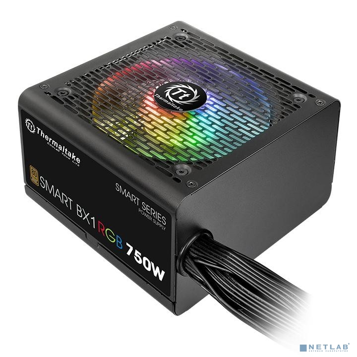 Блок питания Thermaltake SmartBX1RGB 750W <750W, (20+4+4+4) pin, 4x(6+2) pin, 8xSATA, 4xMolex, FDD, 12 см, кабель питани