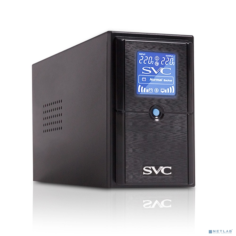 SVC, V-600-L-LCD ИБП, Л-И., 600ВА/360Вт, Вход:220В, AVR:165-275В,АКБ 1*12В/7.5Ач, LCD-дисплей, Напольный
