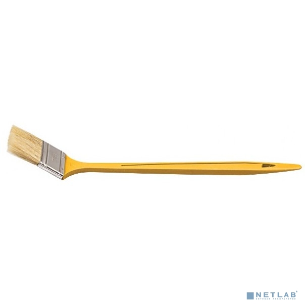 FIT IT Кисть радиаторная, натуральная светлая щетина, желтая пластиковая ручка  1" (25 мм) [01218]
