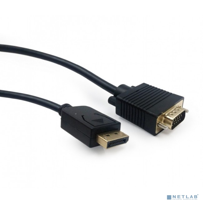 Cablexpert Кабель DisplayPort->VGA, 3м, 20M/15M, черный, экран, пакет (CCP-DPM-VGAM-10)