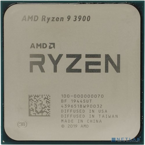 CPU AMD Ryzen 9 3900 OEM {3.1GHz up to 4.3GHz/12x512Kb+64Mb, 12C/24T, Matisse, 7nm, 65W, unlocked, AM4}