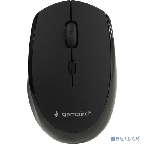 Gembird MUSW-354 {Мышь беспроводная, черный, бесш.клик, soft touch,3кн.+колесо-кнопка, 2400DPI, 2,4ГГц}