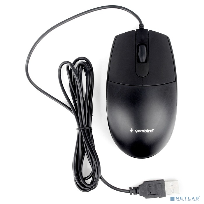 Gembird MOP-420 {Мышь, USB, черный, 2кн.+колесо-кнопка, 1000 DPI, кабель 1.8м}