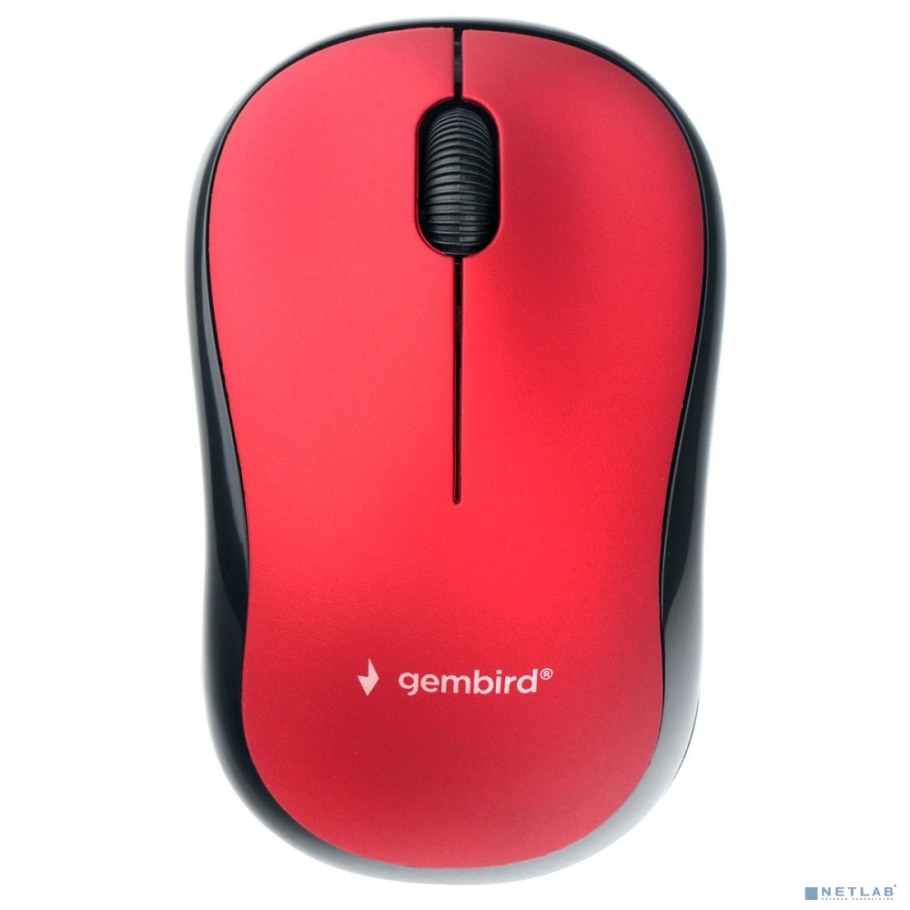 Gembird MUSW-270 {Мышь беспроводная, красный, 2.4ГГц, 2кн+колесо-мышка, 1000 DPI, оптический} 