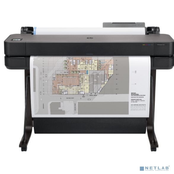 HP DesignJet T630 Printer (5HB11A#B19) {36",4color,2400x1200dpi,1Gb, 30spp(A1),USB/GigEth/Wi-Fi,stand,media bin,rollfeed,sheetfeed,tray50(A3/A4)}