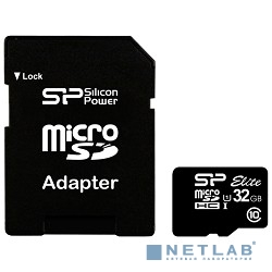 Micro SecureDigital 32Gb Silicon Power SP032GBSTHBU1V10-SP {MicroSDHC Class 10 UHS-I, SD adapter}