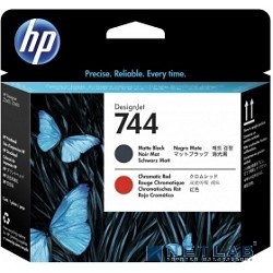 HP F9J88A Печатающая головка №744, Matte Black, Chromatic red