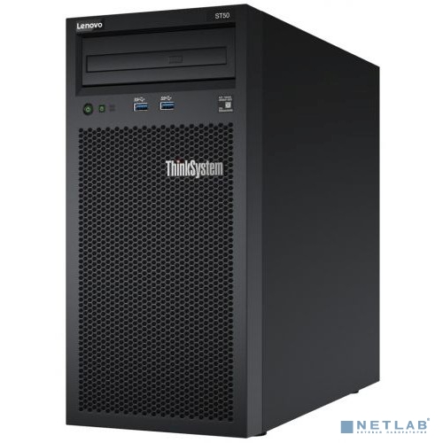 Сервер в сборе Lenovo ThinkSystem [7Y48S04B00]  ST50 Tower 4U, 1xIntel Core i3-8100 4C(65W/3.6GHz),1x16GB/2666MHz/2Rx8/1.2V UDIMM,2x1TB 3,5" HDD,SW RAID, noDVD, 1x2.8m Line Cord, 1GbE, 1x250W p/s