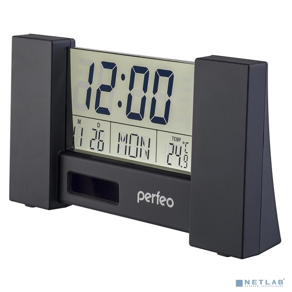Perfeo Часы-будильник "City", чёрный, (PF-S2056) время, температура, дата шт