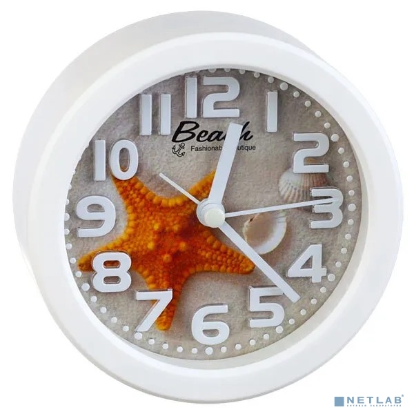 Perfeo Quartz часы-будильник "PF-TC-013", круглые диам. 10,5 см, звезда