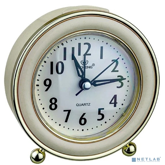 Perfeo Quartz часы-будильник "PF-TC-016", круглые диам. 10,5 см, подсветка, хаки