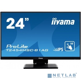 IIYAMA 24" T2454MSC-B1AG Touch черный {IPS LED 1920x1080 4ms 16:9 1000:1 250cd 170/160 D-Sub HDMI  10Wx2 USBx2}