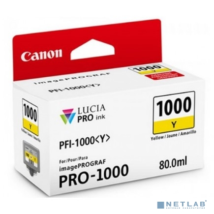 Картридж струйный Canon PFI-1000 Y 0549C001 желтый для Canon Pixma MG5740/MG6840/MG7740