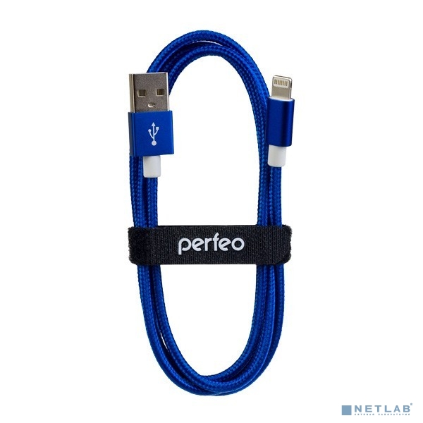PERFEO Кабель для iPhone, USB - 8 PIN (Lightning), синий, длина 3 м. (I4312)
