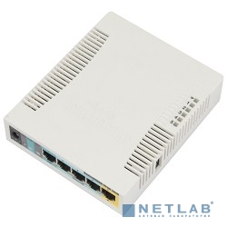 MikroTik RB951Ui-2HnD Беспроводной маршрутизатор  600Mhz CPU, 128MB RAM, 5xLAN, built-in 2.4Ghz 802b/g/n