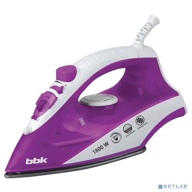 BBK ISE-1802 Утюг, белый/фиолетовый