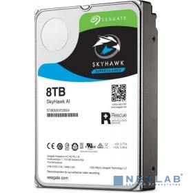 8TB Seagate SkyHawk (ST8000VE0004) {SATA 6 Гбит/с, 7200 rpm, 256 mb buffer, для видеонаблюдения c искусственным интеллектом}