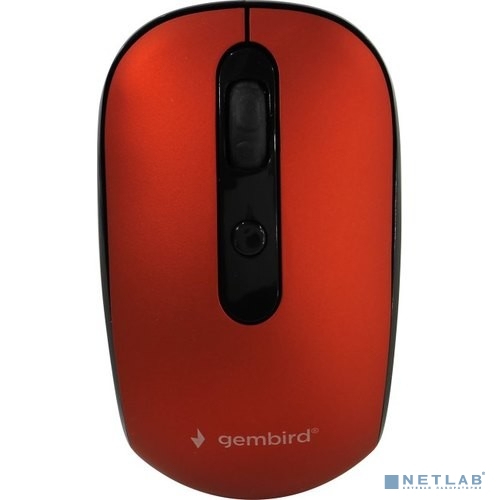 Gembird MUSW-355-R {Мышь беспроводная, красный,бесш.клик, soft touch, 3кн.+колесо-кнопка, 1600DPI, 2,4ГГц}