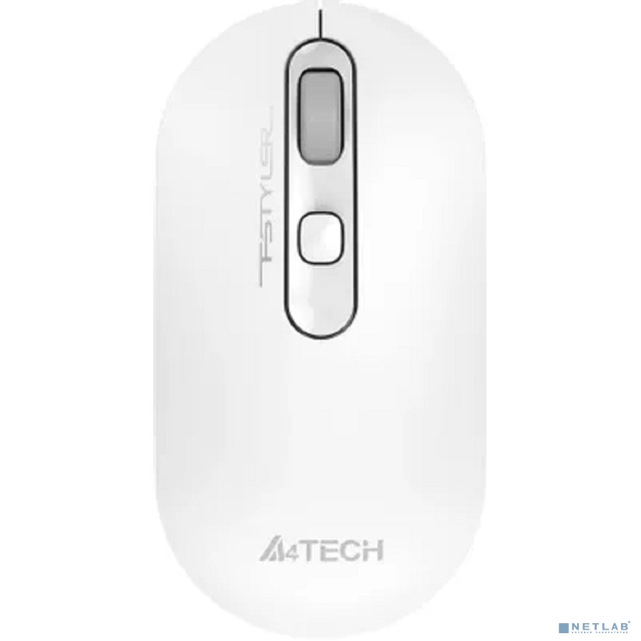 A-4Tech Мышь Fstyler FG20S белый/серый оптическая (2000dpi) silent беспроводная USB для ноутбука (3but)