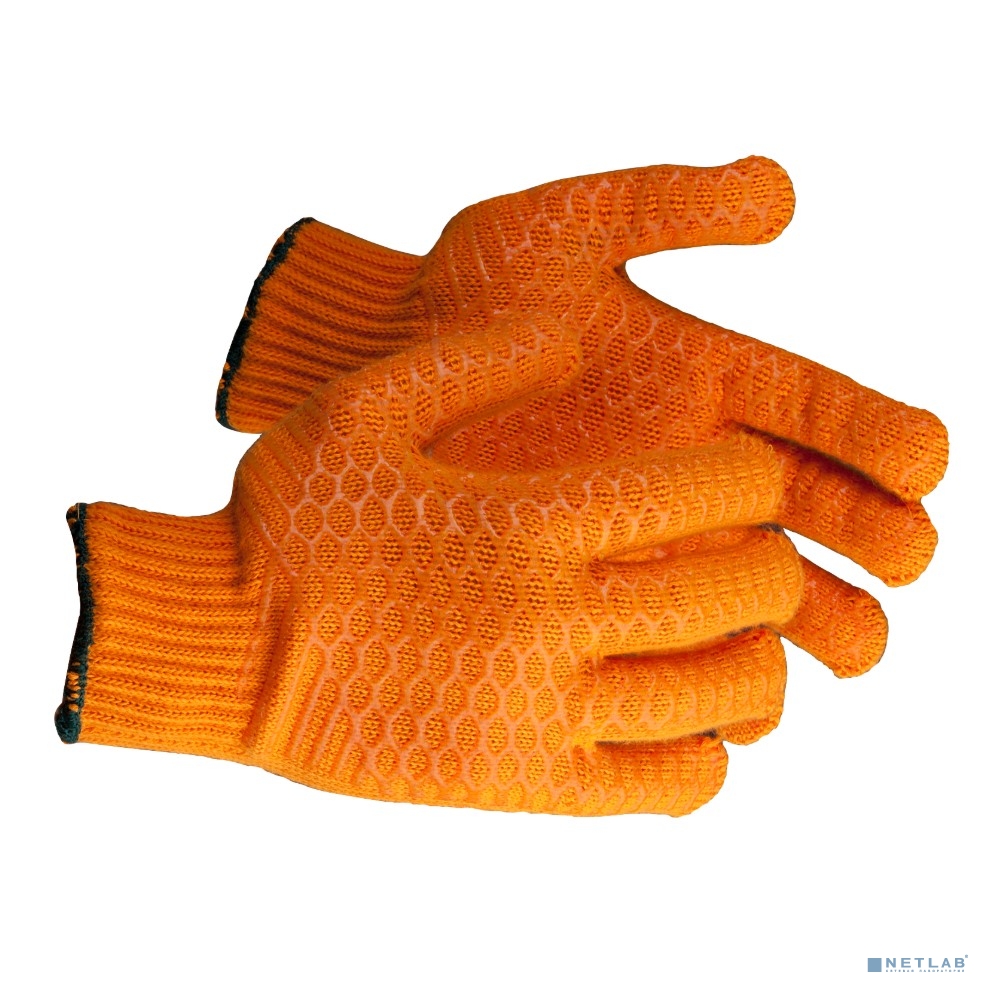 Перчатки ЗУБР трикотажные, с противоскользящим двусторонним перекрестным покрытием, L-XL [11278-XL]