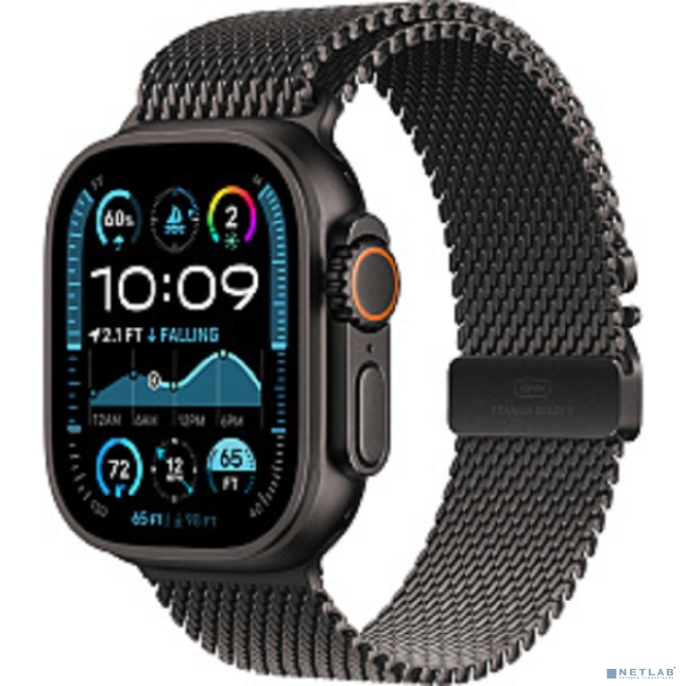 Apple Watch Ultra 2 (2024) 49mm Black Titanium Case with Black Titanium Milanese Loop - L (MX5V3ZP/A)